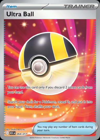 Carta Ultra Ball 264/217 do set Ascended Heroes — Pokémon TCG | Bynx