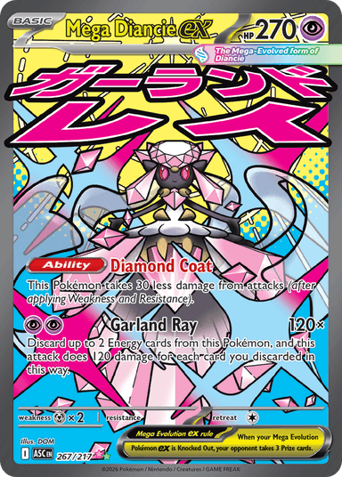 Carta Mega Diancie ex 267/217 do set Ascended Heroes — Pokémon TCG | Bynx