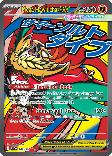 Carta Mega Hawlucha ex 268/217 do set Ascended Heroes — Pokémon TCG | Bynx