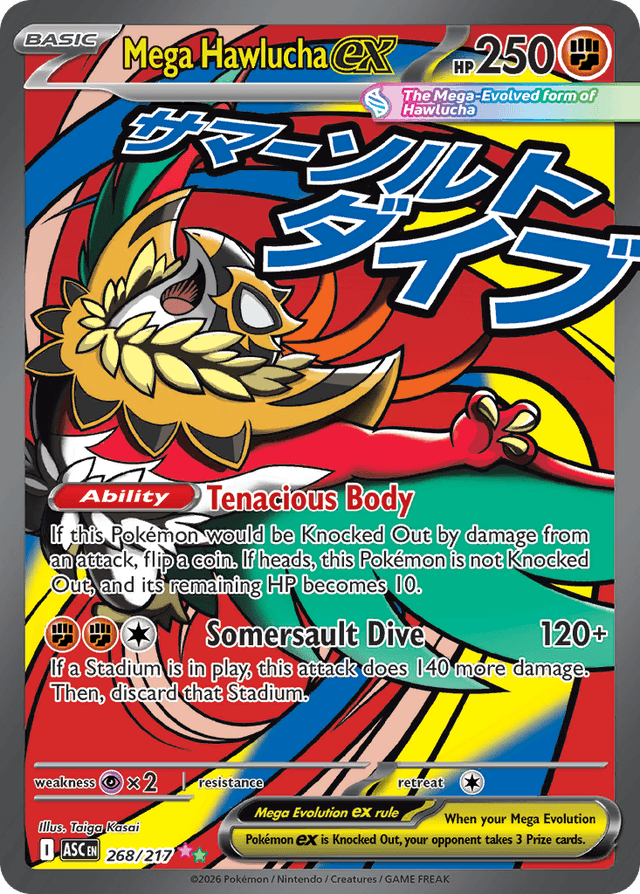 Carta Mega Hawlucha ex 268/217 do set Ascended Heroes — Pokémon TCG | Bynx