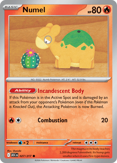 Carta Numel 27/217 do set Ascended Heroes — Pokémon TCG | Bynx