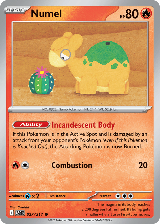 Carta Numel 27/217 do set Ascended Heroes — Pokémon TCG | Bynx