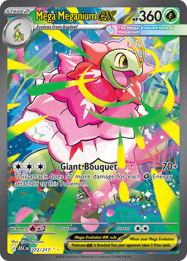 Carta Mega Meganium ex 272/217 do set Ascended Heroes — Pokémon TCG | Bynx