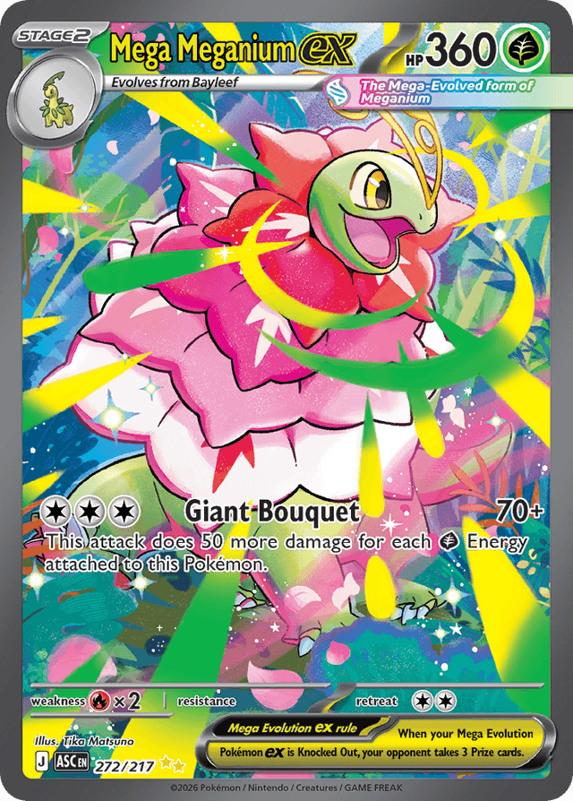Carta Mega Meganium ex 272/217 do set Ascended Heroes — Pokémon TCG | Bynx