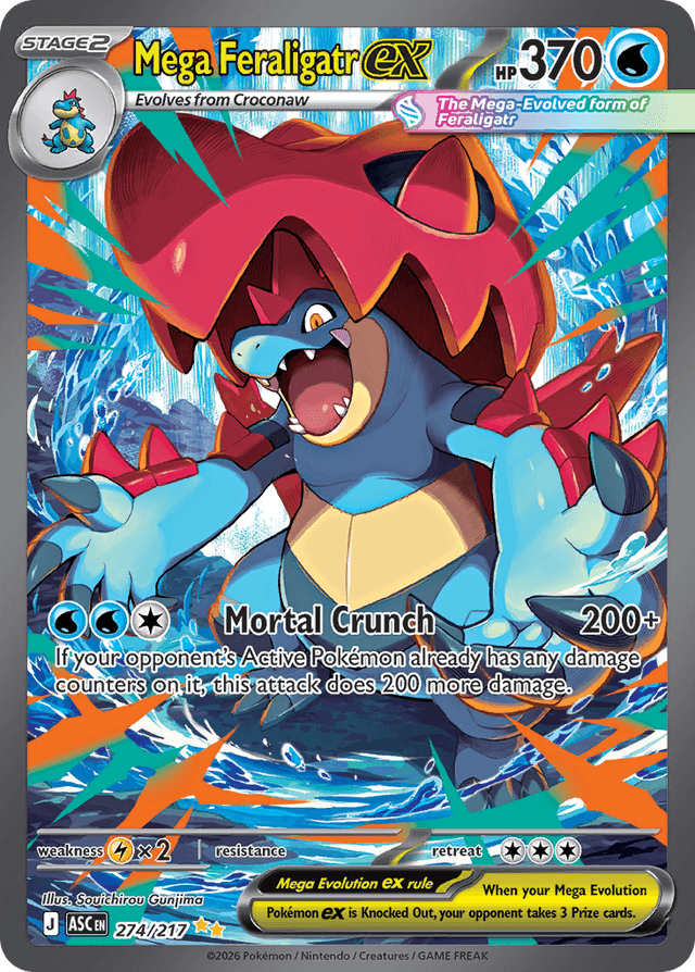 Carta Mega Feraligatr ex 274/217 do set Ascended Heroes — Pokémon TCG | Bynx