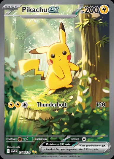 Carta Pikachu ex 276/217 do set Ascended Heroes — Pokémon TCG | Bynx