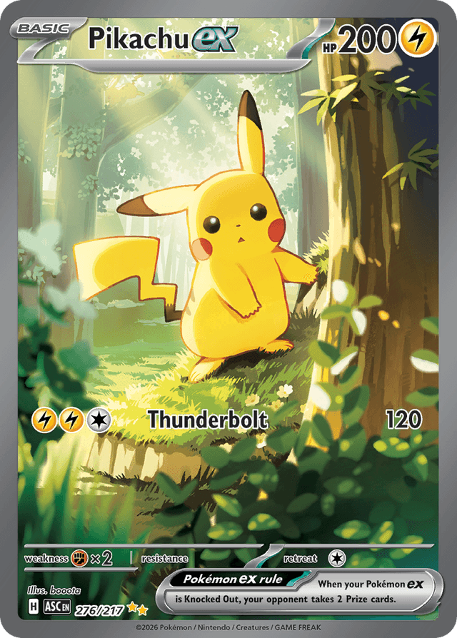 Carta Pikachu ex 276/217 do set Ascended Heroes — Pokémon TCG | Bynx