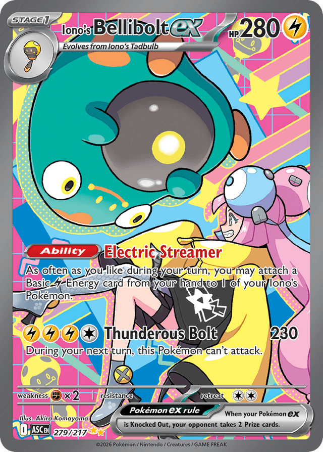 Carta Iono's Bellibolt ex 279/217 do set Ascended Heroes — Pokémon TCG | Bynx