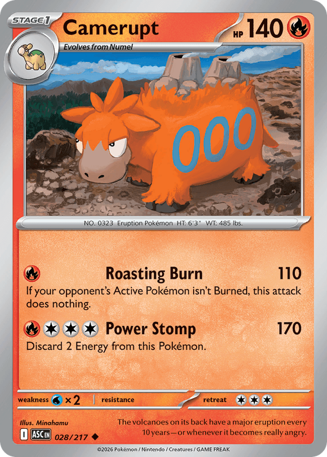 Carta Camerupt 28/217 do set Ascended Heroes — Pokémon TCG | Bynx