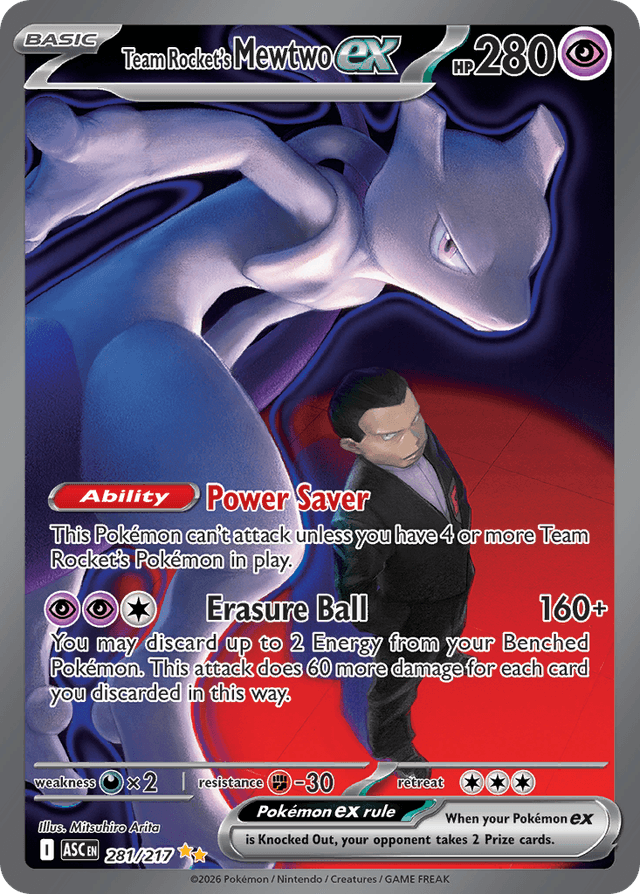 Carta Team Rocket's Mewtwo ex 281/217 do set Ascended Heroes — Pokémon TCG | Bynx