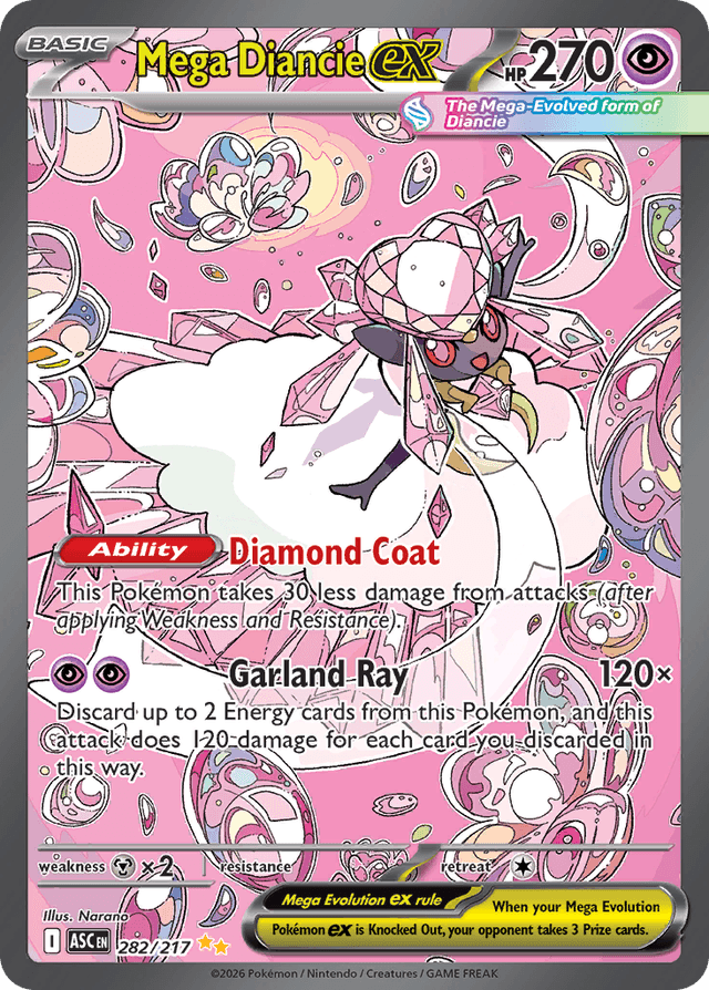 Carta Mega Diancie ex 282/217 do set Ascended Heroes — Pokémon TCG | Bynx