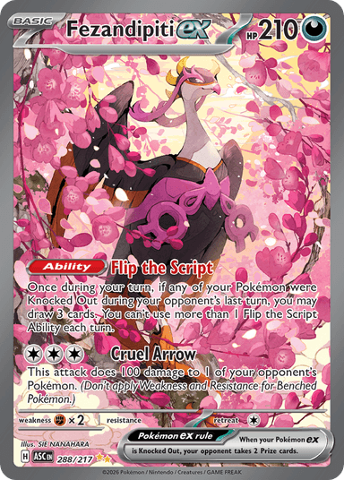 Carta Fezandipiti ex 288/217 do set Ascended Heroes — Pokémon TCG | Bynx
