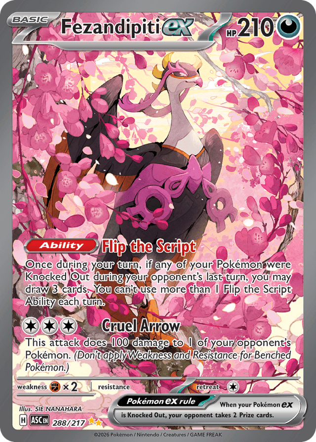 Carta Fezandipiti ex 288/217 do set Ascended Heroes — Pokémon TCG | Bynx