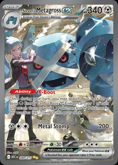 Carta Steven's Metagross ex 289/217 do set Ascended Heroes — Pokémon TCG | Bynx