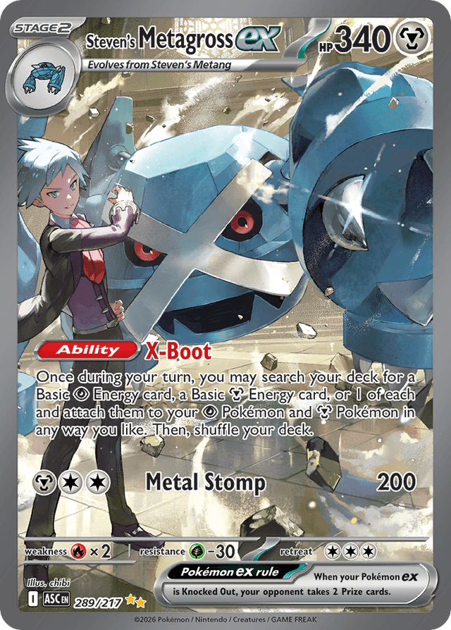 Carta Steven's Metagross ex 289/217 do set Ascended Heroes — Pokémon TCG | Bynx