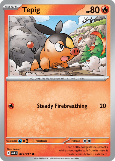Carta Tepig 29/217 do set Ascended Heroes — Pokémon TCG | Bynx