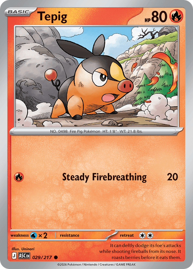 Carta Tepig 29/217 do set Ascended Heroes — Pokémon TCG | Bynx