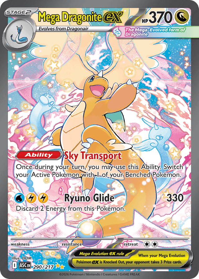 Carta Mega Dragonite ex 290/217 do set Ascended Heroes — Pokémon TCG | Bynx