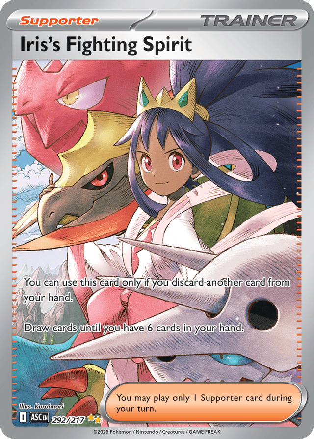 Carta Iris's Fighting Spirit 292/217 do set Ascended Heroes — Pokémon TCG | Bynx