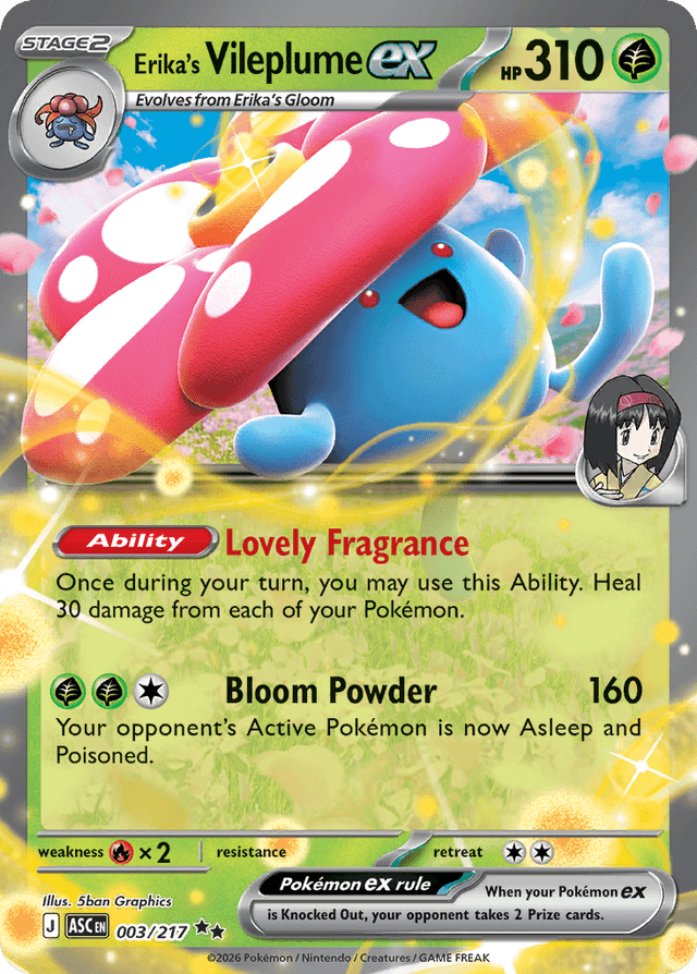 Carta Erika's Vileplume ex 3/217 do set Ascended Heroes — Pokémon TCG | Bynx