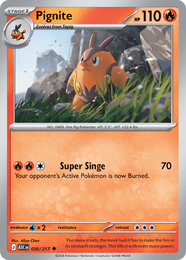 Carta Pignite 30/217 do set Ascended Heroes — Pokémon TCG | Bynx