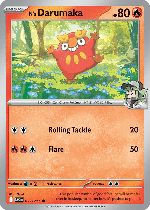 Carta N's Darumaka 32/217 do set Ascended Heroes — Pokémon TCG | Bynx