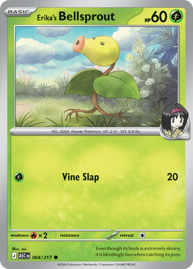 Carta Erika's Bellsprout 4/217 do set Ascended Heroes — Pokémon TCG | Bynx