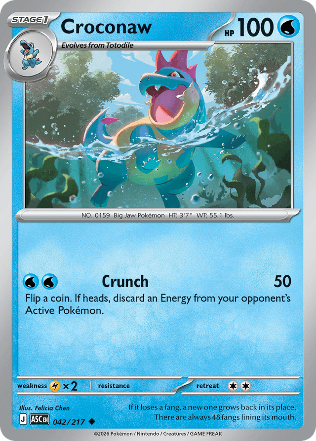 Carta Croconaw 42/217 do set Ascended Heroes — Pokémon TCG | Bynx