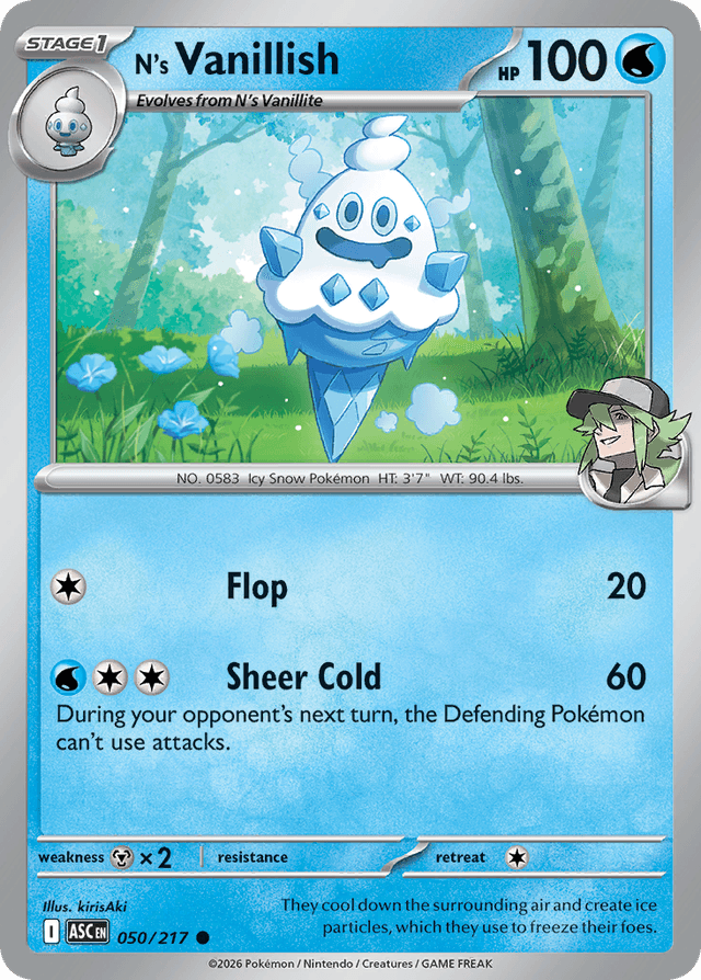 Carta N's Vanillish 50/217 do set Ascended Heroes — Pokémon TCG | Bynx