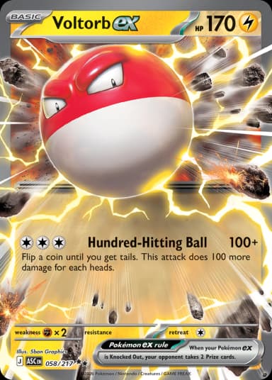 Carta Voltorb ex 58/217 do set Ascended Heroes — Pokémon TCG | Bynx
