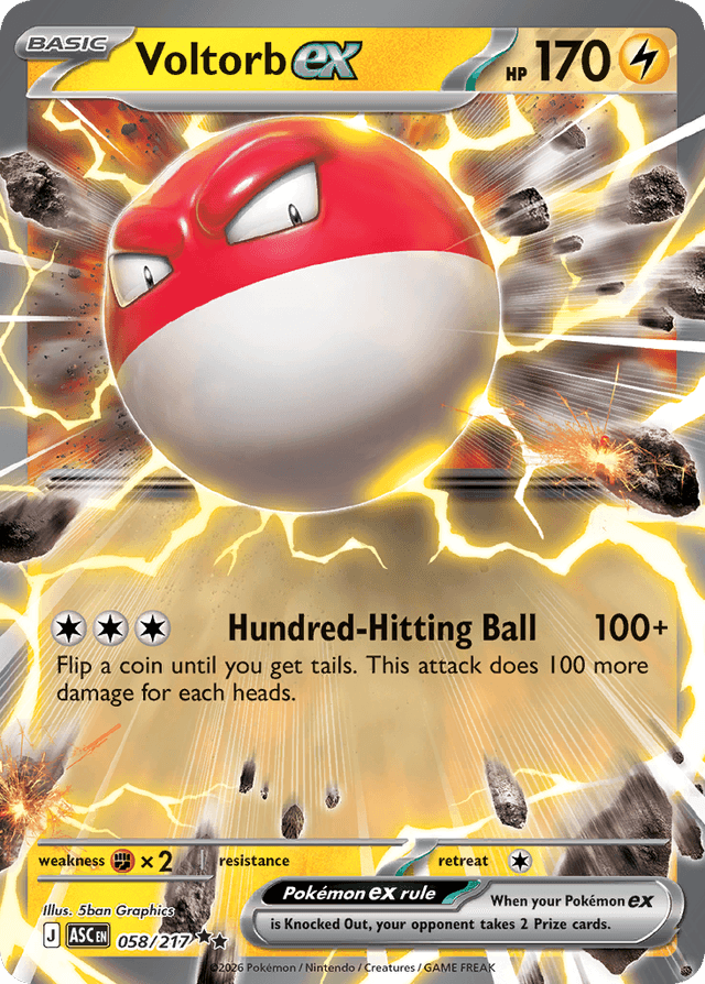 Carta Voltorb ex 58/217 do set Ascended Heroes — Pokémon TCG | Bynx