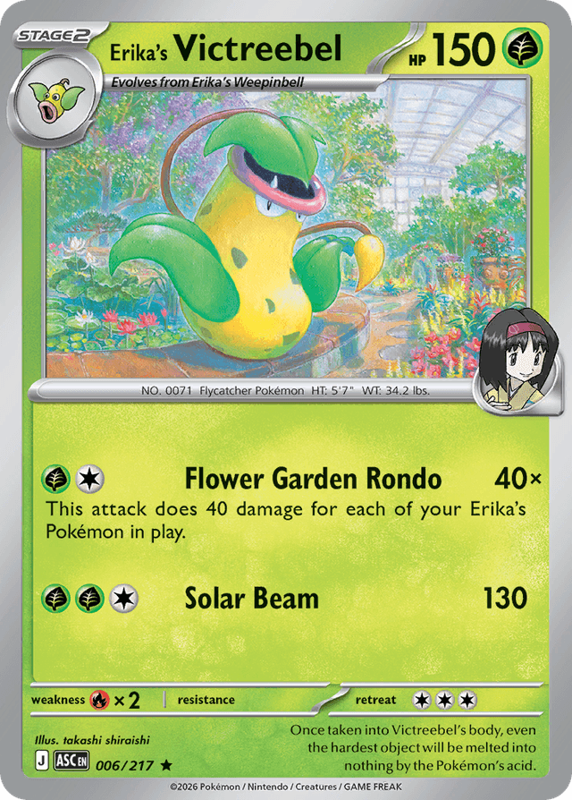 Carta Erika's Victreebel 6/217 do set Ascended Heroes — Pokémon TCG | Bynx