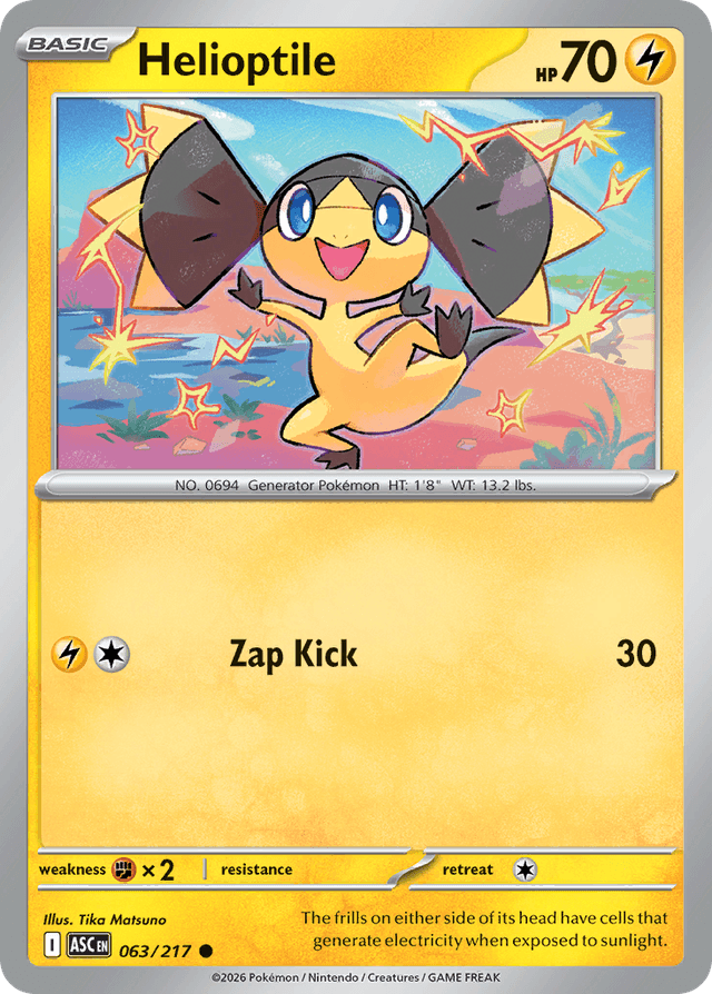 Carta Helioptile 63/217 do set Ascended Heroes — Pokémon TCG | Bynx