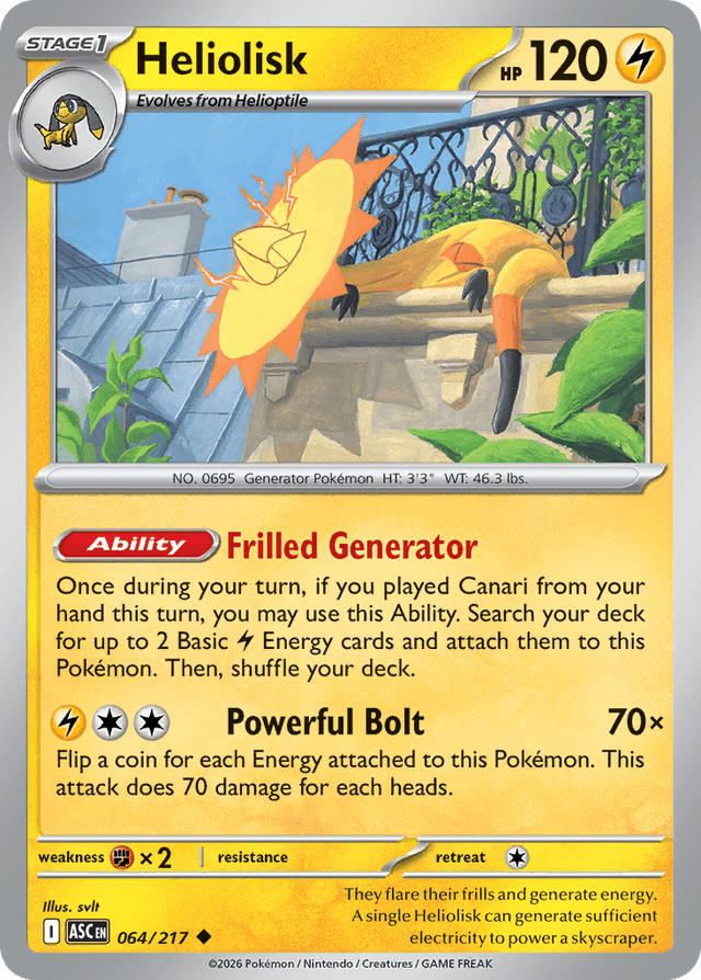 Carta Heliolisk 64/217 do set Ascended Heroes — Pokémon TCG | Bynx