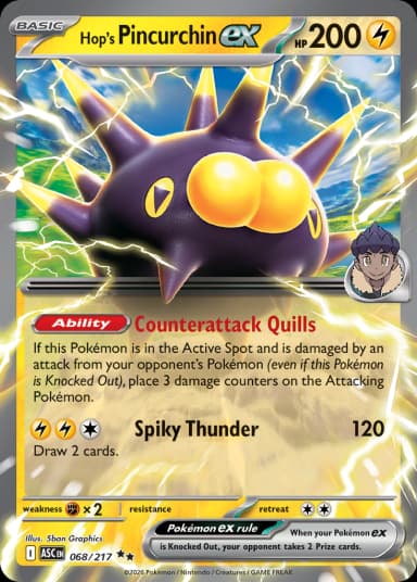 Carta Hop's Pincurchin ex 68/217 do set Ascended Heroes — Pokémon TCG | Bynx