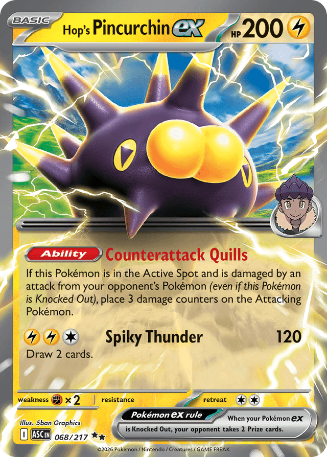 Carta Hop's Pincurchin ex 68/217 do set Ascended Heroes — Pokémon TCG | Bynx
