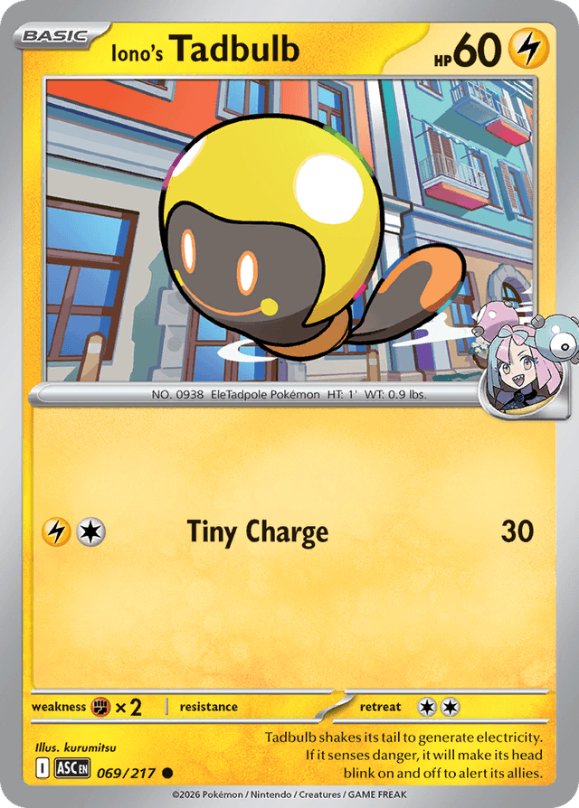 Carta Iono's Tadbulb 69/217 do set Ascended Heroes — Pokémon TCG | Bynx