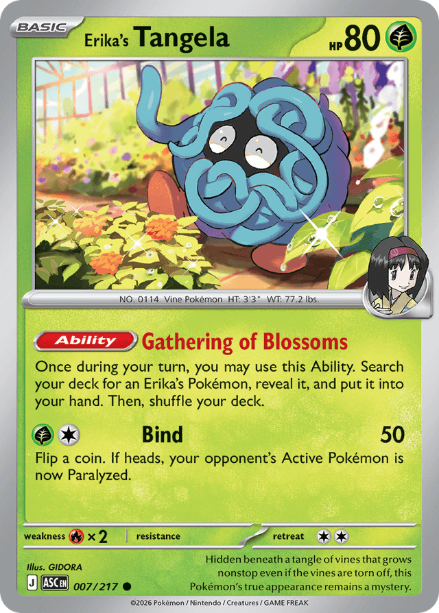 Carta Erika's Tangela 7/217 do set Ascended Heroes — Pokémon TCG | Bynx