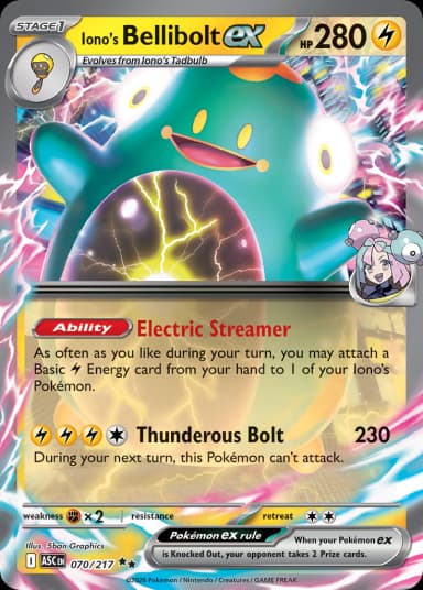 Carta Iono's Bellibolt ex 70/217 do set Ascended Heroes — Pokémon TCG | Bynx