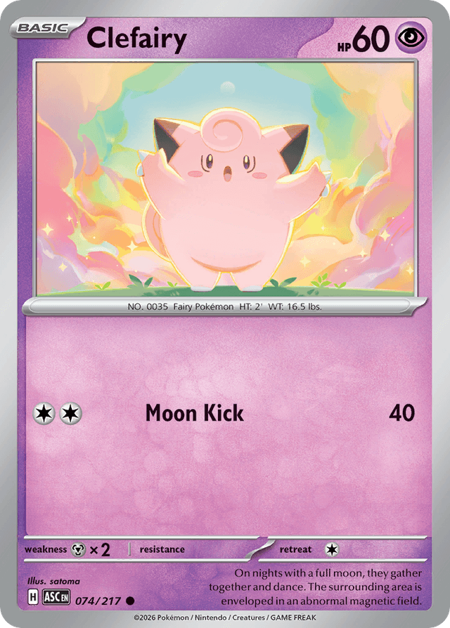Carta Clefairy 74/217 do set Ascended Heroes — Pokémon TCG | Bynx
