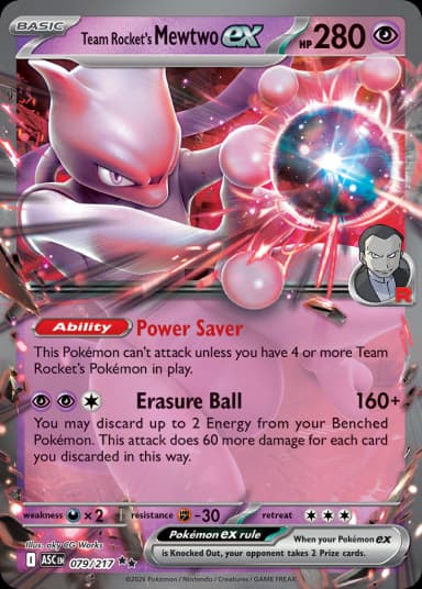 Carta Team Rocket's Mewtwo ex 79/217 do set Ascended Heroes — Pokémon TCG | Bynx