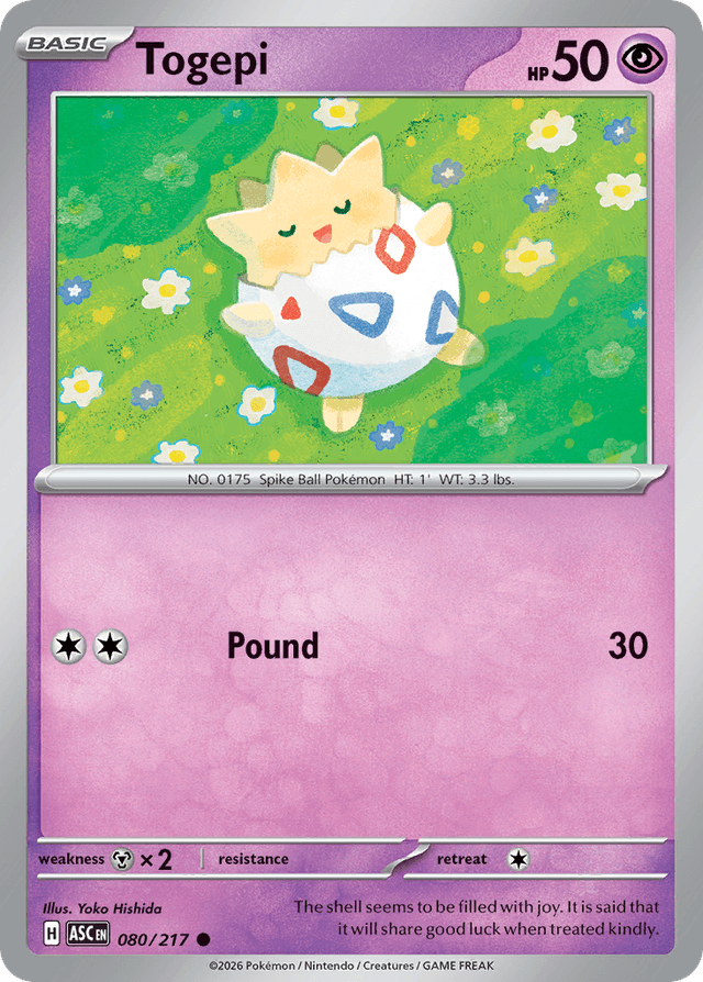 Carta Togepi 80/217 do set Ascended Heroes — Pokémon TCG | Bynx
