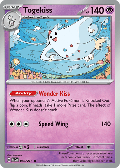 Carta Togekiss 82/217 do set Ascended Heroes — Pokémon TCG | Bynx