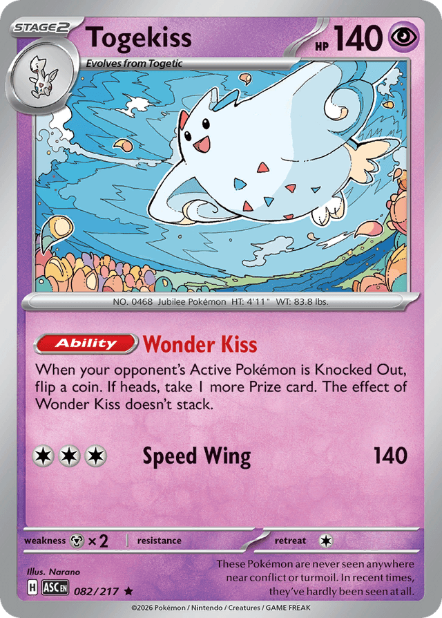 Carta Togekiss 82/217 do set Ascended Heroes — Pokémon TCG | Bynx