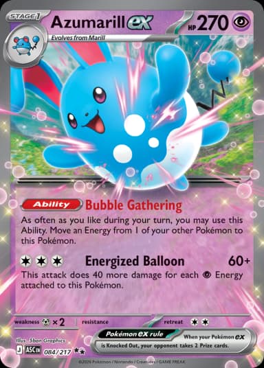 Carta Azumarill ex 84/217 do set Ascended Heroes — Pokémon TCG | Bynx