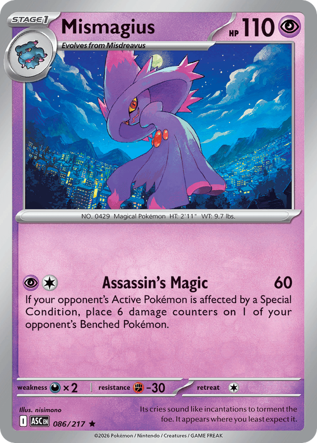 Carta Mismagius 86/217 do set Ascended Heroes — Pokémon TCG | Bynx