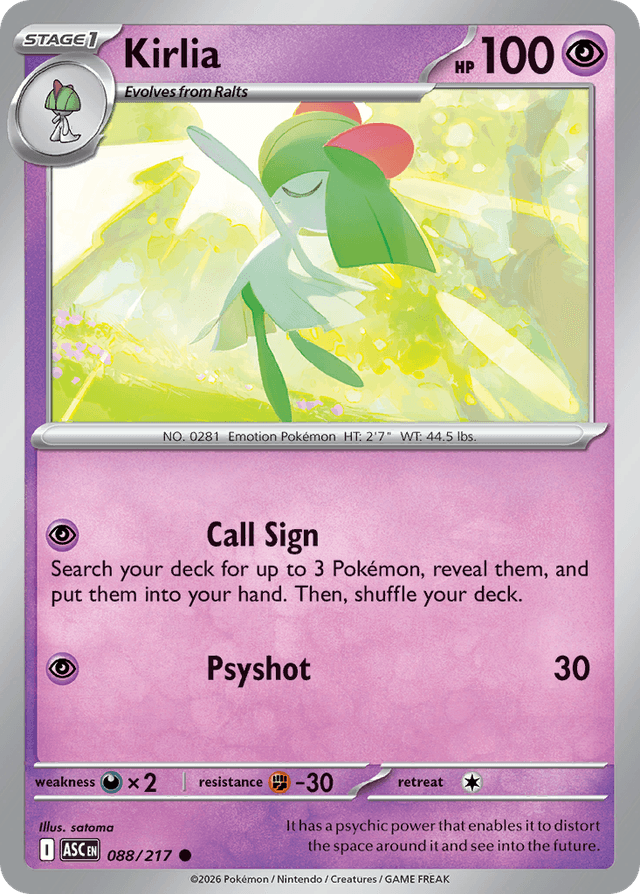Carta Kirlia 88/217 do set Ascended Heroes — Pokémon TCG | Bynx