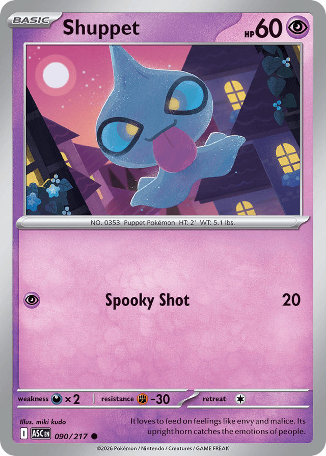 Carta Shuppet 90/217 do set Ascended Heroes — Pokémon TCG | Bynx