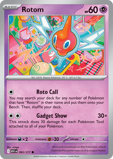 Carta Rotom 92/217 do set Ascended Heroes — Pokémon TCG | Bynx