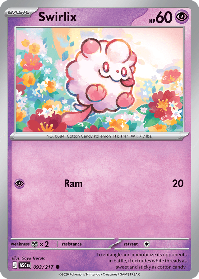 Carta Swirlix 93/217 do set Ascended Heroes — Pokémon TCG | Bynx